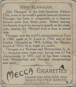 1910 Champions (T218) #NNO John Flanagan Back