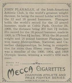 1910 Champions (T218) #NNO John Flanagan Back