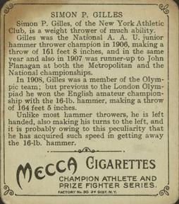 1910 Champions (T218) #NNO Simon Gillis Back