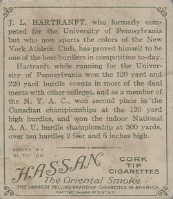1910 Champions (T218) #NNO J.L. Hartranft Back