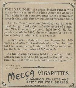 1910 Champions (T218) #NNO Emilio Lunghi Back