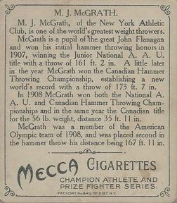 1910 Champions (T218) #NNO M.J. McGrath Back