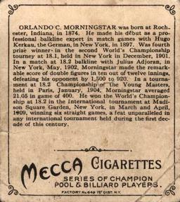 1910 Champions (T218) #NNO Ora Morningstar Back