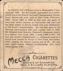 1910 Champions (T218) #NNO Alfredo de Oro Back