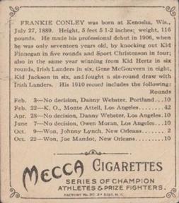 1910 Champions (T218) #NNO Frankie Conley Back