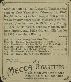 1910 Champions (T218) #NNO Leach Cross Back