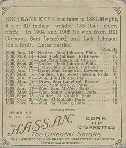 1910 Champions (T218) #NNO Joe Jeannette Back