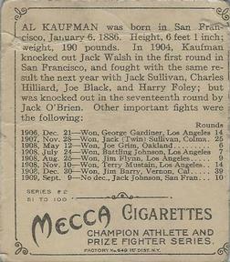 1910 Champions (T218) #NNO Al Kaufman Back
