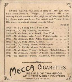 1910 Champions (T218) #NNO Patsy Kline Back