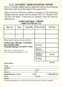 1992 Impel Olympicards: 1992 U.S. Olympic Hopefuls #NNO U.S. Olympic Merchandise Offer Back