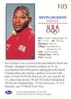 1992 Impel Olympicards: 1992 U.S. Olympic Hopefuls #105 Kevin Jackson Back