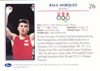 1992 Impel Olympicards: 1992 U.S. Olympic Hopefuls #26 Raul Marquez Back