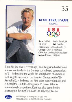 1992 Impel Olympicards: 1992 U.S. Olympic Hopefuls #35 Kent Ferguson Back