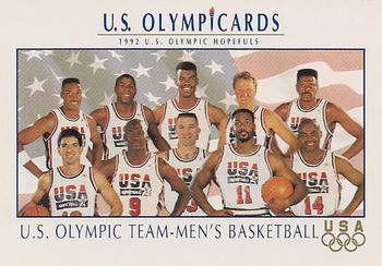 1992 Impel Olympicards: 1992 U.S. Olympic Hopefuls #18 U.S. Olympic Team - Men's Basketball Front