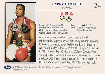 1992 Impel Olympicards: 1992 U.S. Olympic Hopefuls #24 Larry Donald Back