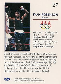 1992 Impel Olympicards: 1992 U.S. Olympic Hopefuls #27 Ivan Robinson Back