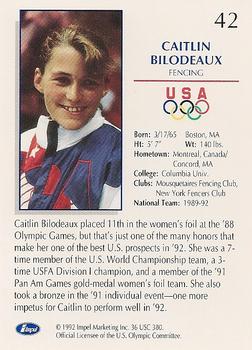 1992 Impel Olympicards: 1992 U.S. Olympic Hopefuls #42 Caitlin Bilodeaux Back
