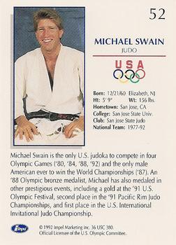 1992 Impel Olympicards: 1992 U.S. Olympic Hopefuls #52 Michael Swain Back