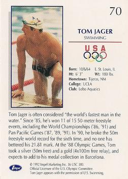 1992 Impel Olympicards: 1992 U.S. Olympic Hopefuls #70 Tom Jager Back