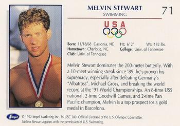 1992 Impel Olympicards: 1992 U.S. Olympic Hopefuls #71 Melvin Stewart Back