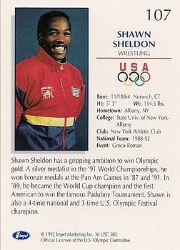 1992 Impel Olympicards: 1992 U.S. Olympic Hopefuls #107 Shawn Sheldon Back