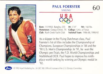 1992 OLYMPIC HOPEFULS PAUL FOERSTER SAILING CARD #60 