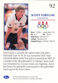 1992 Impel Olympicards: 1992 U.S. Olympic Hopefuls #92 Scott Fortune Back