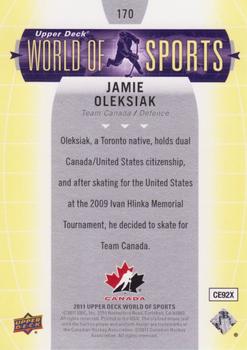 2011 Upper Deck World of Sports #170 Jamie Oleksiak Back