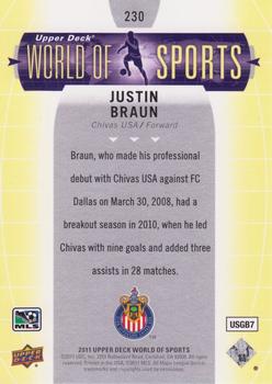 2011 Upper Deck World of Sports #230 Justin Braun Back