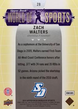 2011 Upper Deck World of Sports #28 Zach Walters Back