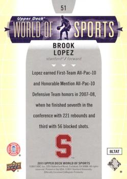 2011 Upper Deck World of Sports #51 Brook Lopez Back