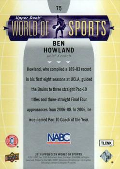 2011 Upper Deck World of Sports #75 Ben Howland Back