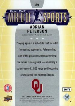2011 Upper Deck World of Sports #89 Adrian Peterson Back