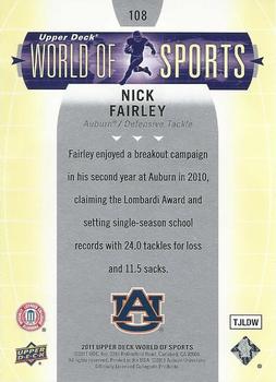 2011 Upper Deck World of Sports #108 Nick Fairley Back
