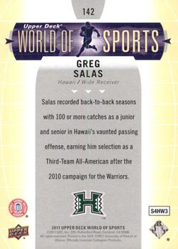 2011 Upper Deck World of Sports #142 Greg Salas Back