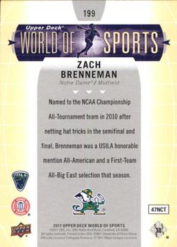 2011 Upper Deck World of Sports #199 Zach Brenneman Back