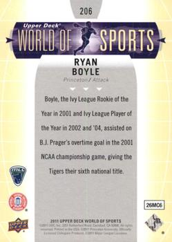 2011 Upper Deck World of Sports #206 Ryan Boyle Back