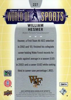 2011 Upper Deck World of Sports #227 William Hesmer Back