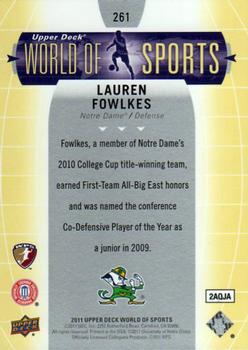 2011 Upper Deck World of Sports #261 Lauren Fowlkes Back