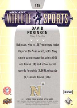 2011 Upper Deck World of Sports #315 David Robinson Back