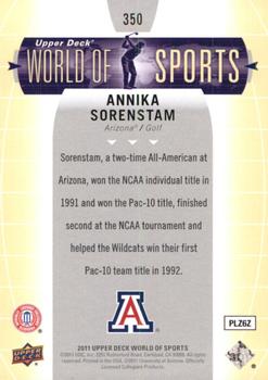 2011 Upper Deck World of Sports #350 Annika Sorenstam Back