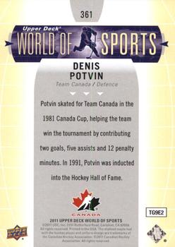 2011 Upper Deck World of Sports #361 Denis Potvin Back