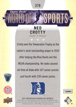 2011 Upper Deck World of Sports #378 Ned Crotty Back