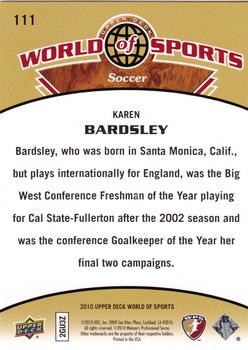 2010 Upper Deck World of Sports #111 Karen Bardsley Back