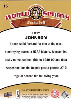 2010 Upper Deck World of Sports #15 Larry Johnson Back
