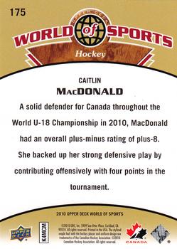 2010 Upper Deck World of Sports #175 Caitlin MacDonald Back