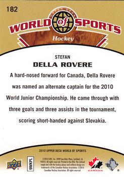 2010 Upper Deck World of Sports #182 Stefan Della Rovere Back