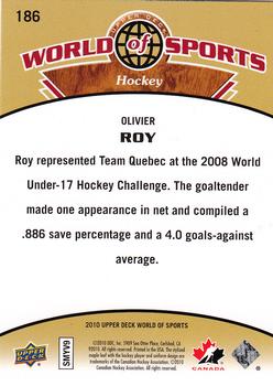 2010 Upper Deck World of Sports #186 Olivier Roy Back