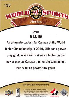 2010 Upper Deck World of Sports #195 Ryan Ellis Back