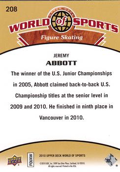 2010 Upper Deck World of Sports #208 Jeremy Abbott Back